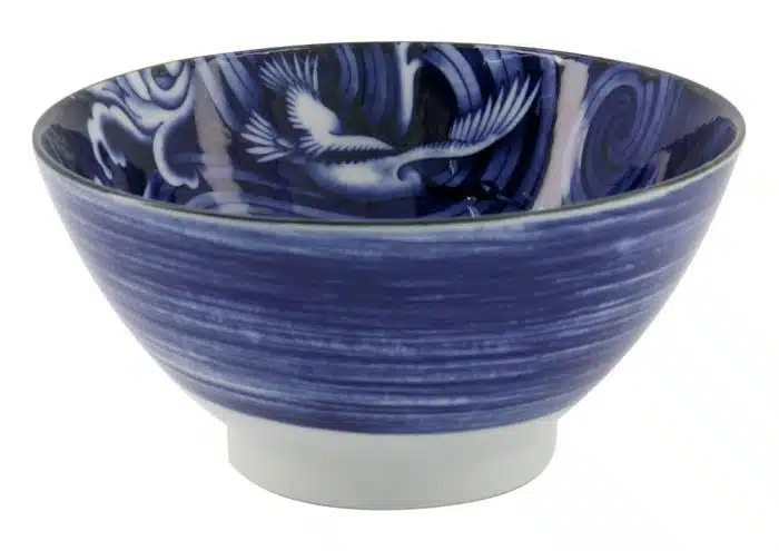 Tokyo Design Studio – Japonism Crane – Ramenschale – Blau – 17,8 x 8,8 cm, 1000 ml
