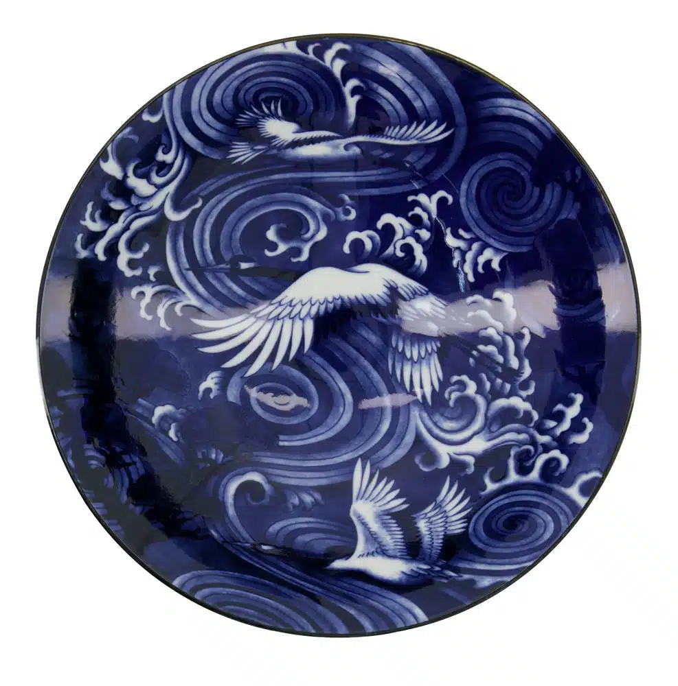 Tokyo Design Studio – Japonism Crane – Menbachi Schale – Blau – 25,2 x 7,7 cm, 1600 ml