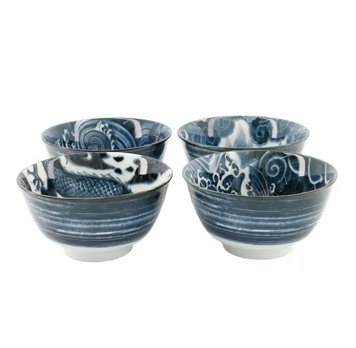 Tokyo Design Studio - Japonism - Reisschalen-Set - Schwarz - Set van 4 - 12.7x6.8cm – Bild 2