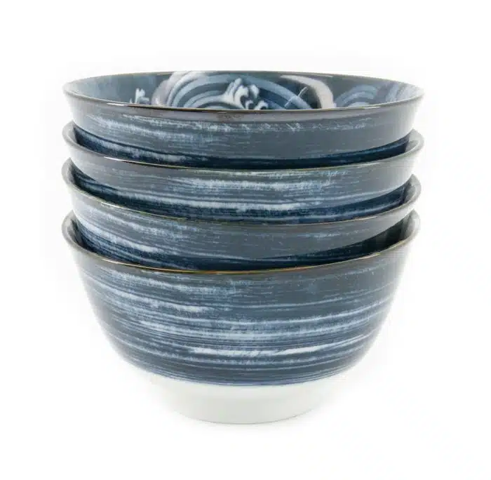 Tokyo Design Studio - Japonism - Reisschalen-Set - Schwarz - Set van 4 - 12.7x6.8cm – Bild 3