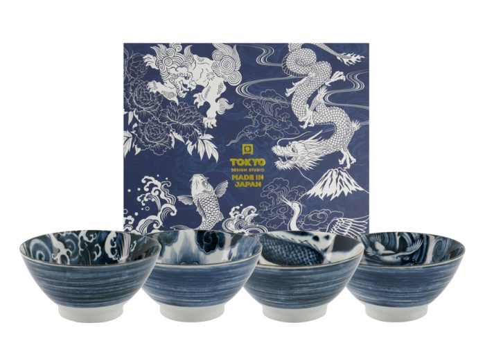 Tokyo Design Studio - Japonism - Ramenschalen - 4er-Set - 1000 ml - Schwarz - 17.8x8.8cm