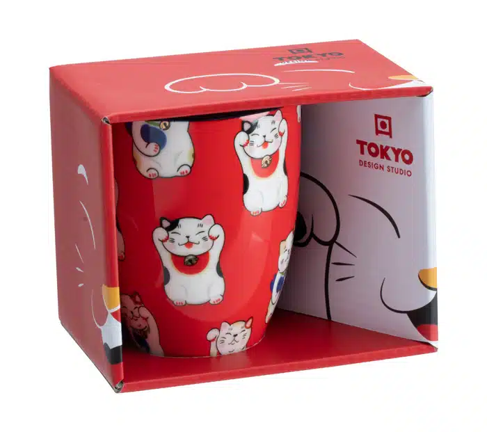 Tokyo Design Studio – Kawaii Lucky Cat – Tasse – Classic Red – 8,5 x 10,2 cm 380 ml – Bild 2