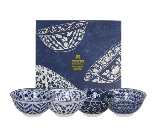 Tokyo Design Studio - Mixed Bowls - Tayokommen Set - 4 Stuks - 15x7cm - 550ml