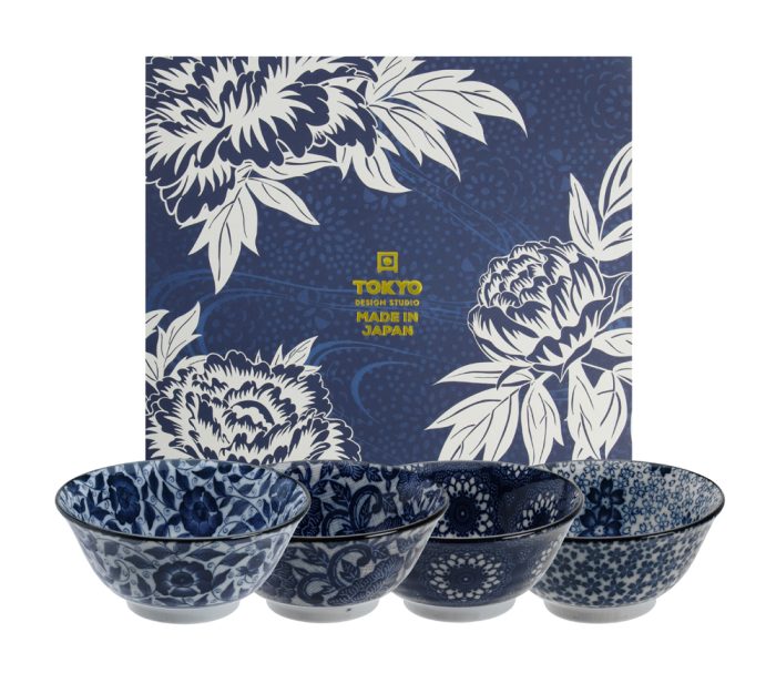 Tokyo Design Studio - Mixed Bowls - Tayokommen Set - 4 Stuks - 15x7cm - 550ml