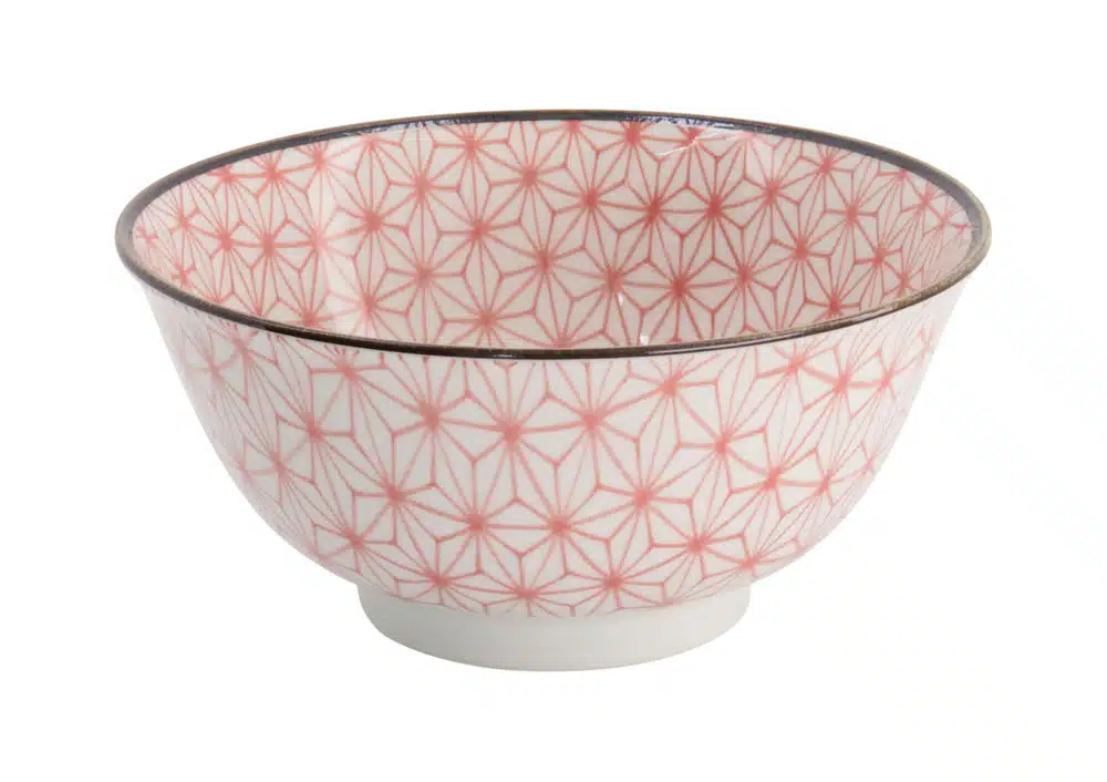 Tokyo Design Studio – Gemischte Schalen – Tayo Schale – Asanoha Rot – 14,8×6,8 cm 550 ml