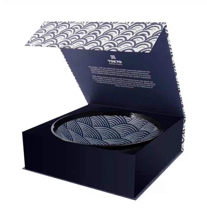 Tokyo Design Studio – Aisai Seigaiha – Schüssel-Set – 1 Stück – Geschenkbox – 24,5 x 7,5 cm – 1400 ml – Bild 2