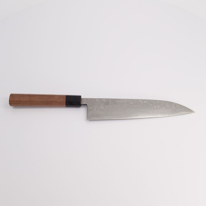 Ishizuchi Chef Mes - Blue2 - Damascus Polished Gyuto - 21cm