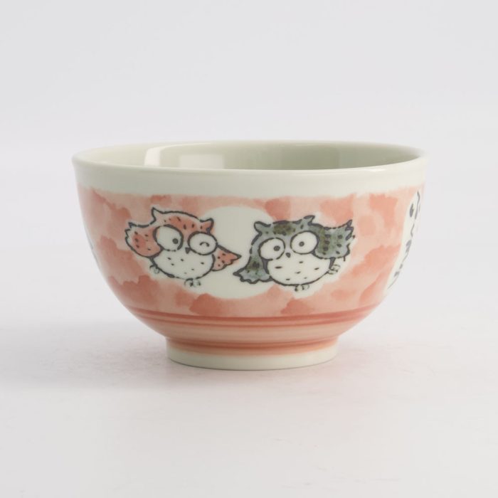 Tokyo Design Studio - Kawaii - Reisschale - Eule - Pink - 13×8cm 400ml – Bild 2