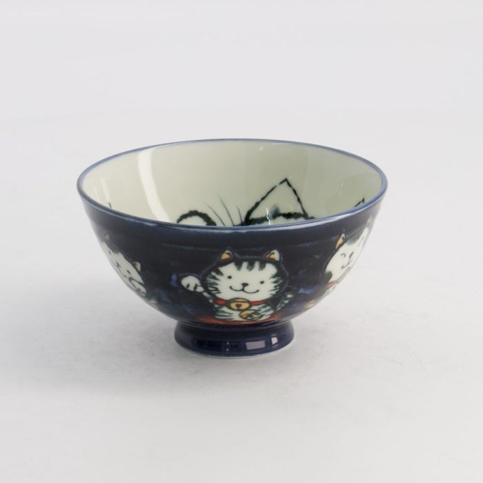 Tokyo Design Studio Kawaii Reisschale Katze Neko 11,5x6cm 300ml Blau