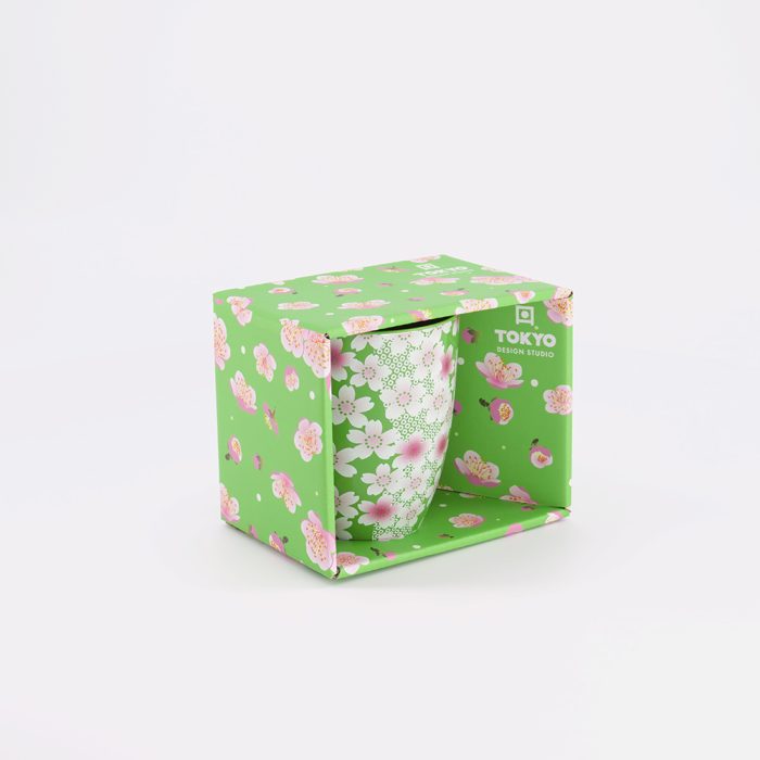Tokyo Design Studio Kawaii Blumenbecher mit Geschenkbox, Grün, 8,5 x 10,2 cm, 300 ml – Bild 3