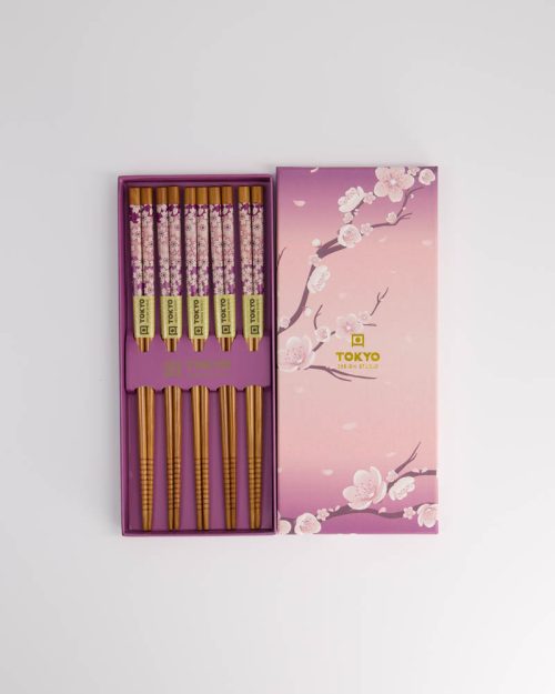 eetstokjes cadaeu set - paarse sakura