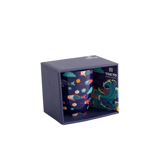 Tokyo Design Studio – Kawaii Koinobori – Tasse mit Geschenkbox – 8,5 x 10,2 cm, 380 ml
