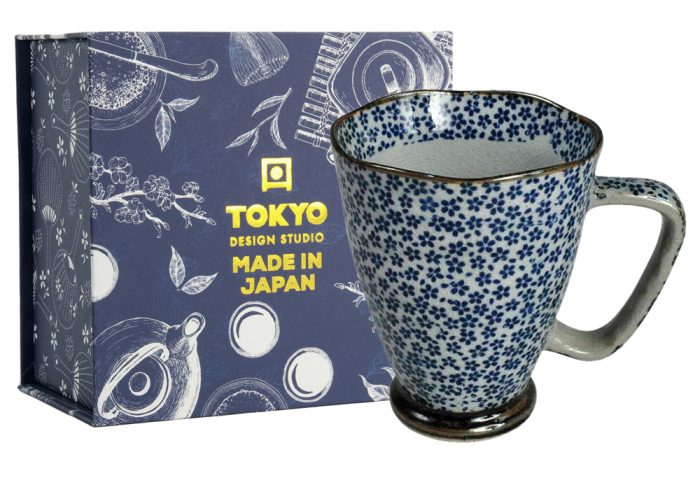 Tokyo Design Studio Tassen-Geschenkset, 9 x 11 cm, 400 ml, graue Sakura