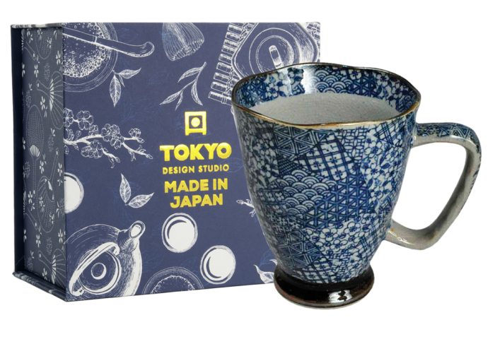 Tokyo Design Studio Tassen-Geschenkset, 9 x 11 cm, 400 ml, grauer Kimono