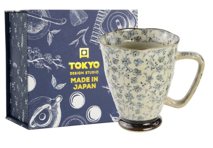 Tokyo Design Studio Tassen-Geschenkset 9x11cm 400ml Blaue Blume