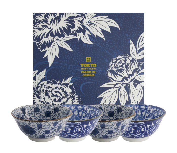Tokyo Design Studio Schüsseln Geschenkset 14,8 x 6,8 cm 550 ml 4 Stück Karakusa