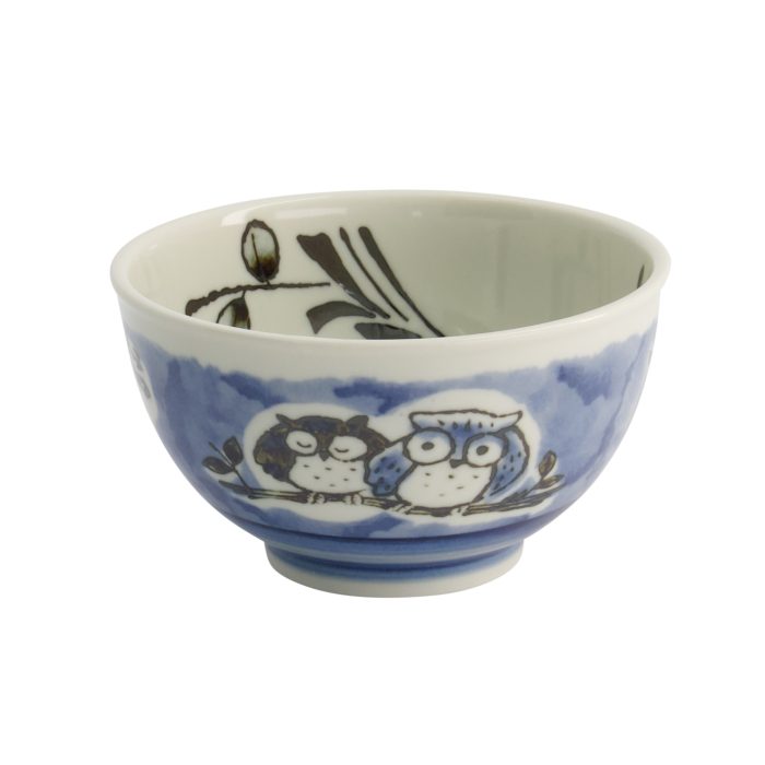 Tokyo Design Studio – Kawaii – Reisschale – Eule – 13 x 8 cm, 400 ml, Blau