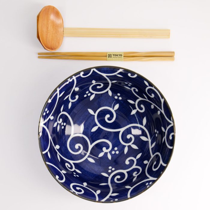 Tokyo Design Studio - Tokyo Blau - Karakusa - Ramen-Schale - Geschenkset - 3 Stück - 1300 ml – Bild 4