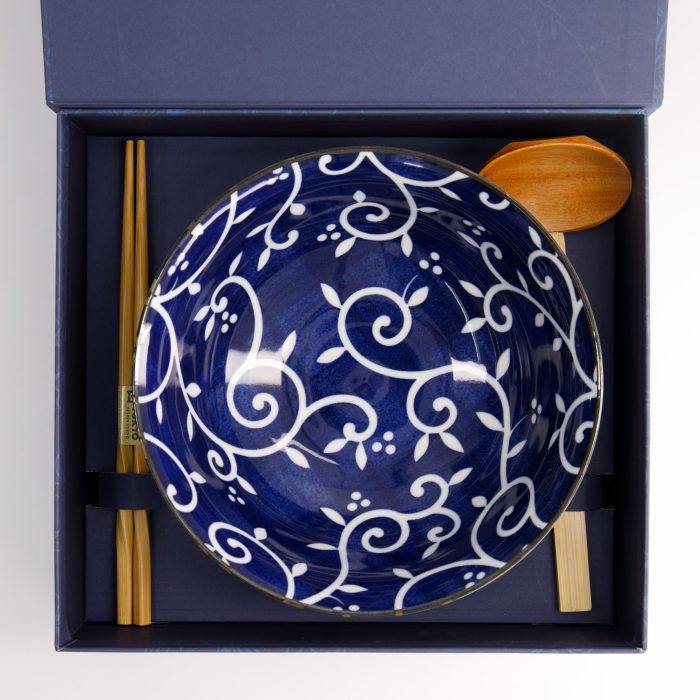 Tokyo Design Studio - Tokyo Blau - Karakusa - Ramen-Schale - Geschenkset - 3 Stück - 1300 ml – Bild 3