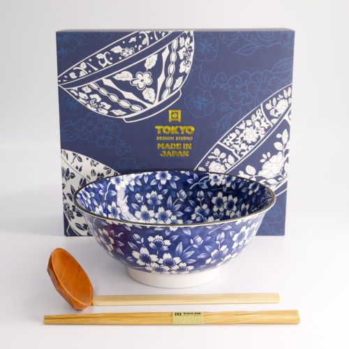 Tokyo Design Studio - Tokyo Blue - Sakura - Ramenkom - Geschenkset - 3 stuks - 1300 ml