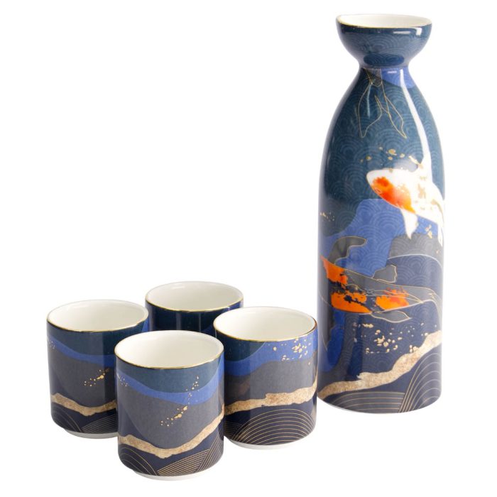 Tokyo Design Studio - Kawaii - Sake-Set - 4 Tassen - 1 Sake-Flasche - 220/50 ML – Bild 2