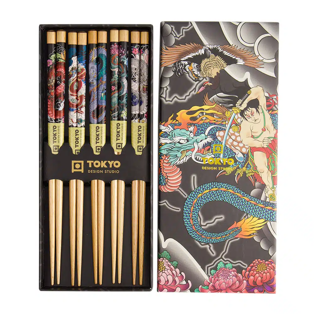Tokyo Design Studio - Yakuza Essstäbchen - Geschenkset Blauer Drache – Bild 2