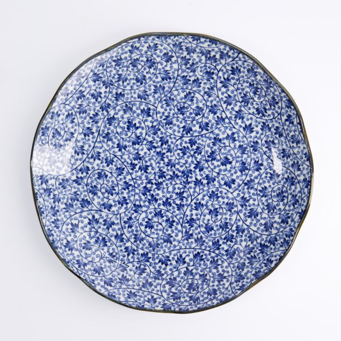 Tokyo Design Studio - Runder Teller - Hana - Blau - 25,5x3,5cm - Karakusa – Bild 3