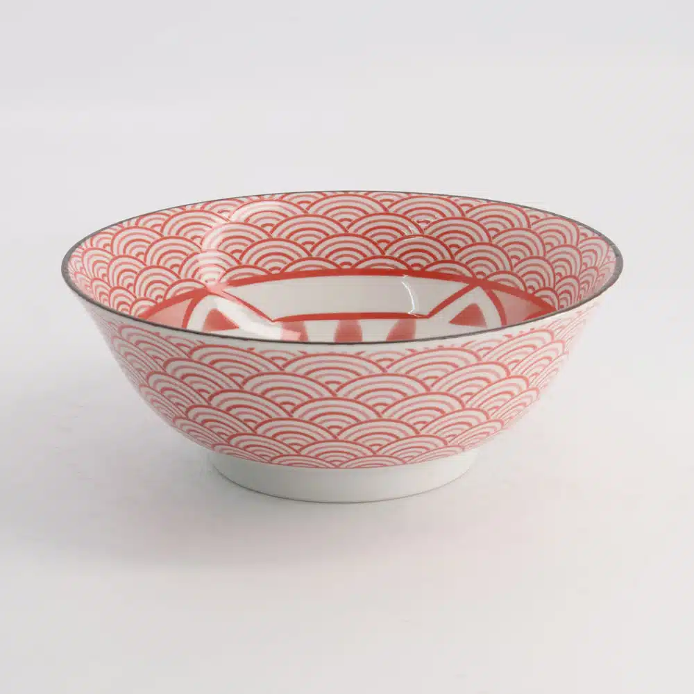 Tokyo Design Studio - Kawaii - Lucky Cat - Neko - Ramen Bowl - Rood - 19.7x7cm - 1000ml