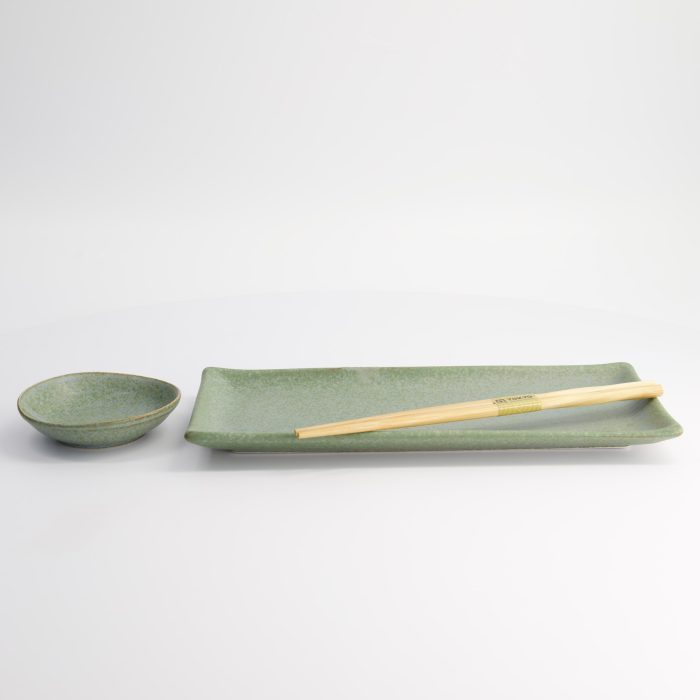 Tokyo Design Studio - Vert Sauge Sushi - Geschenkset - 3-teilig - 29x14,3cm - 10x2,5cm - Inkl. Essstäbchen – Bild 2