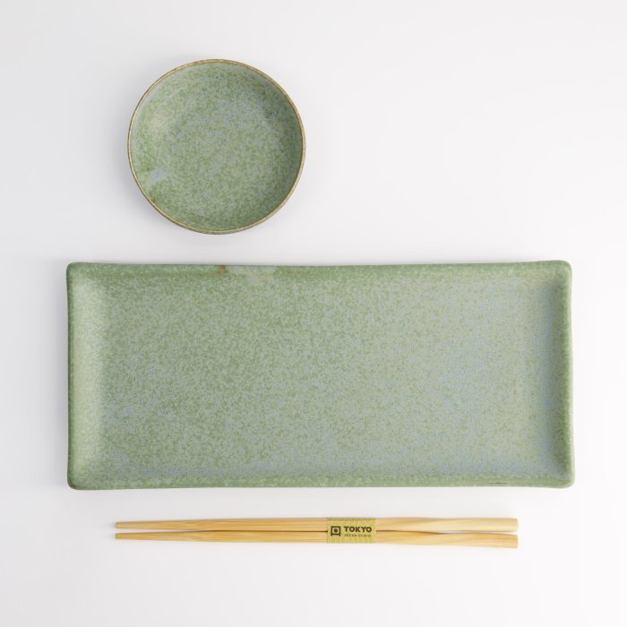 Tokyo Design Studio - Vert Sauge Sushi - Geschenkset - 3-teilig - 29x14,3cm - 10x2,5cm - Inkl. Essstäbchen – Bild 3
