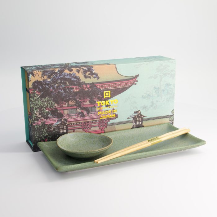 Tokyo Design Studio - Vert Sauge Sushi - Geschenkset - 3-teilig - 29x14,3cm - 10x2,5cm - Inkl. Essstäbchen – Bild 4