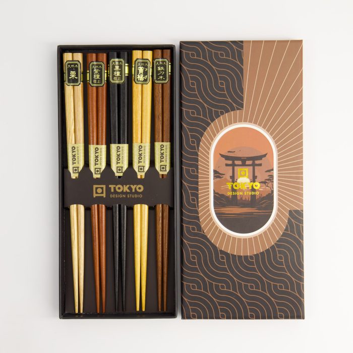 Tokyo Design Studio - Essstäbchen Geschenkset aus Holz - 5 Paare – Bild 2