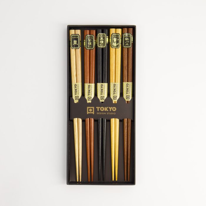 Tokyo Design Studio - Essstäbchen Geschenkset aus Holz - 5 Paare – Bild 4