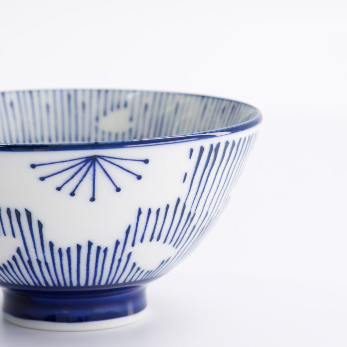 Tokyo Design Studio - Sakura - Streifen Reisschale - 12,5x6,5cm - 350ml - Blau – Bild 4