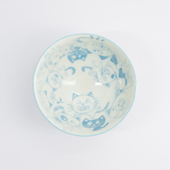 Tokyo Design Studio - Kawaii - Reisschale - 11,4x6,2cm - 300ml - Blau - Katze – Bild 5