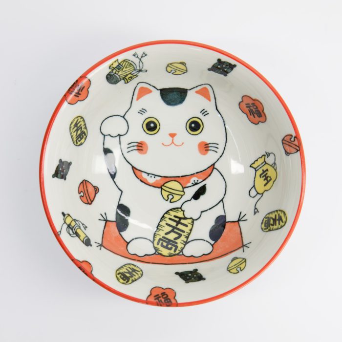 Tokyo Design Studio - Kawaii - Ramen Schüssel - Glückskatze Neko - Rot - 20,8x8cm - 1000ml – Bild 2