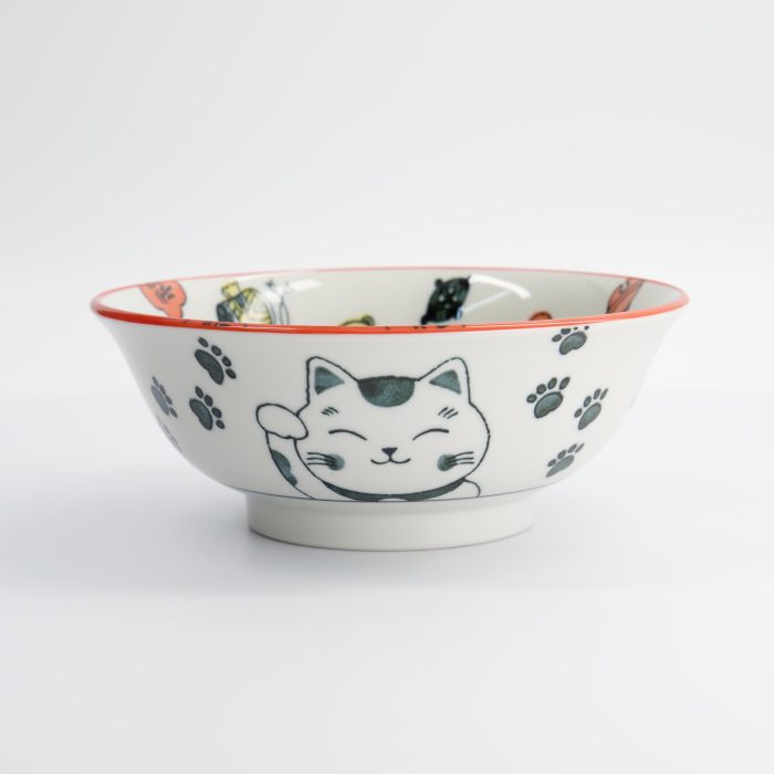 Tokyo Design Studio - Kawaii - Ramen Schüssel - Glückskatze Neko - Rot - 20,8x8cm - 1000ml – Bild 3