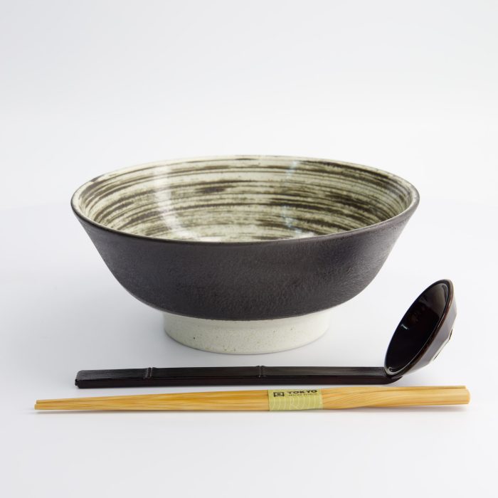 Tokyo Design Studio - Asashio - 3-teiliges Ramen-Geschenkset - Weiß/Brauner Löffel - 21x9 cm - 1300 ml – Bild 4