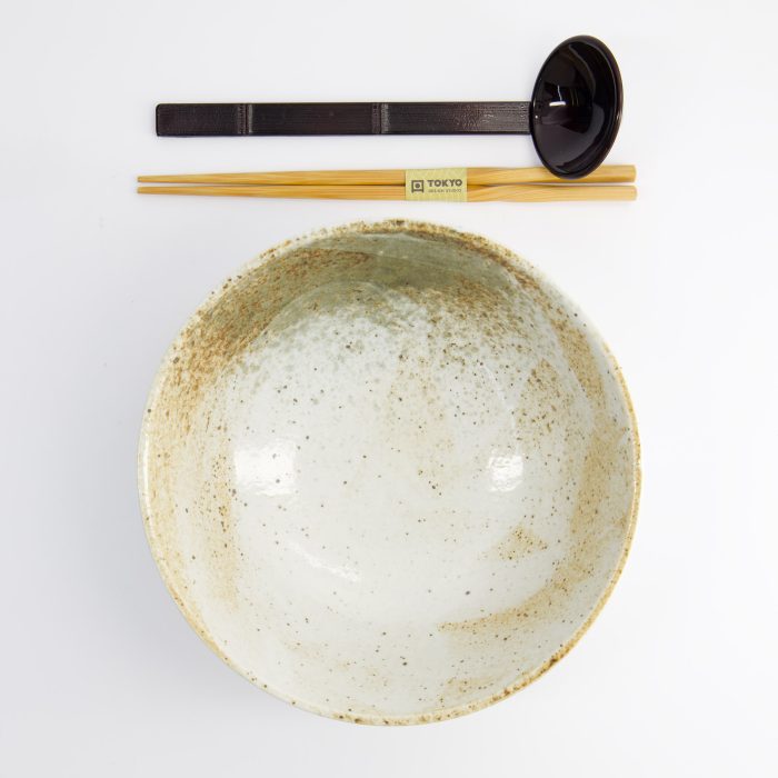 Tokyo Design Studio - Yukishino - 3-teiliges Ramen Geschenkset - Weiß/Braun - Löffel - 21,5x9cm - 1300ml – Bild 2