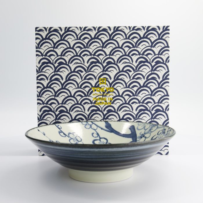 Tokyo Design Studio - Ramen Schüssel Geschenkset - 1 Stück - 25,2x7,7cm - 1400ml - Blau/Weiß – Bild 4