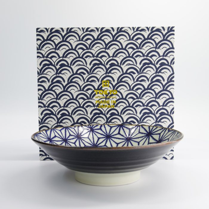Tokyo Design Studio - Ramen Schüssel - Blau/Weiß Asanoha - 25,2x7,7cm - 1400ml – Bild 4