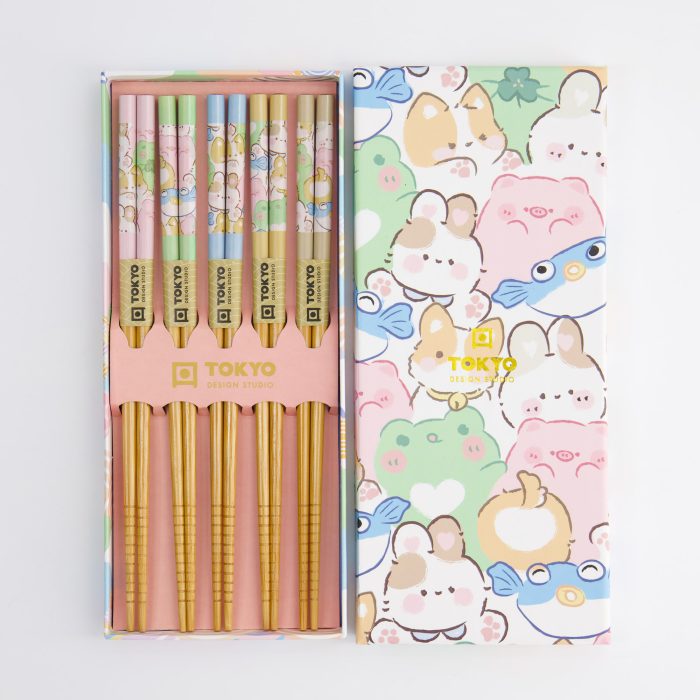 Tokyo Design Studio - Kawaii - Essstäbchen Set - Tiere - 5 Paare – Bild 2