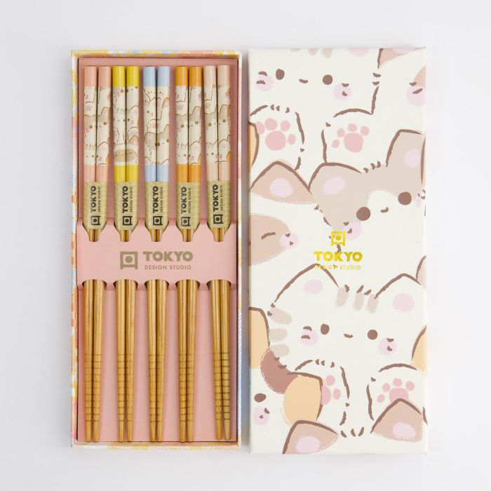 Tokyo Design Studio - Kawaii - Essstäbchen-Set - Katzen - 5 Paare – Bild 2