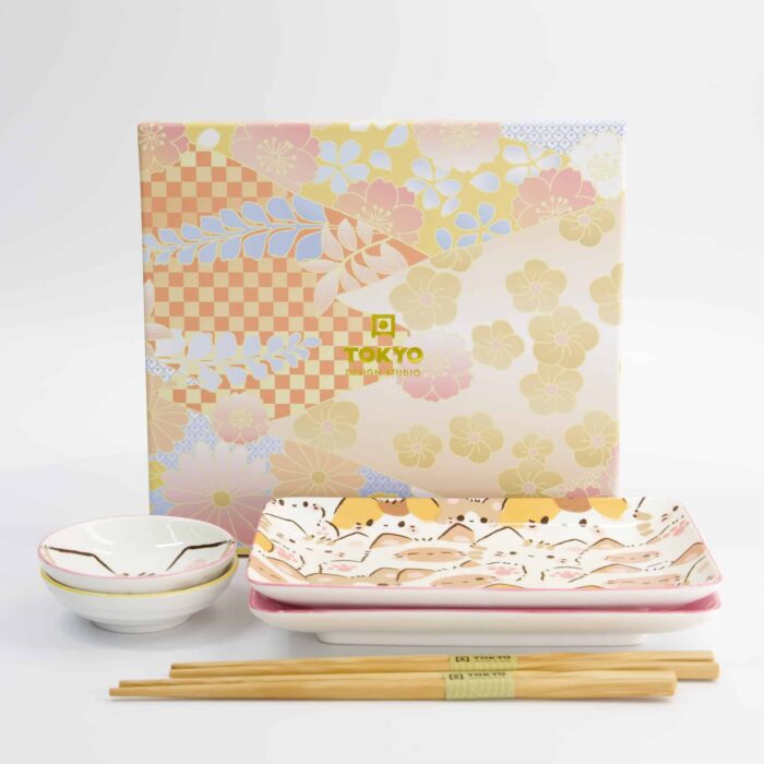Kawaii - Katze - Sushi Geschenkset – 6 Stück