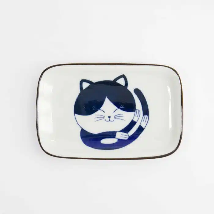 Kawaii – Rechteckiger Teller – Katze Neko – 16,3 x 10,2 cm