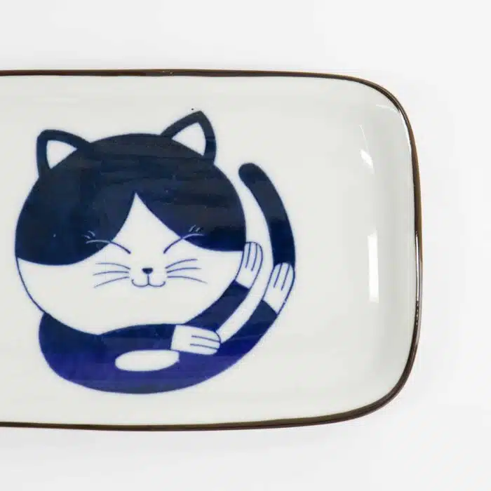 Kawaii – Rechteckiger Teller – Katze Neko – 16,3 x 10,2 cm – Bild 4