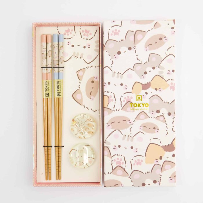 Tokyo Design Studio - Eetstokjes Set - Kawaii Katten - 2 Paar