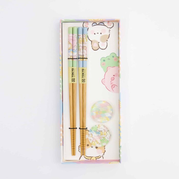 Tokyo Design Studio – Essstäbchen Set – Kawaii Tiere – 2 Paare – Bild 3