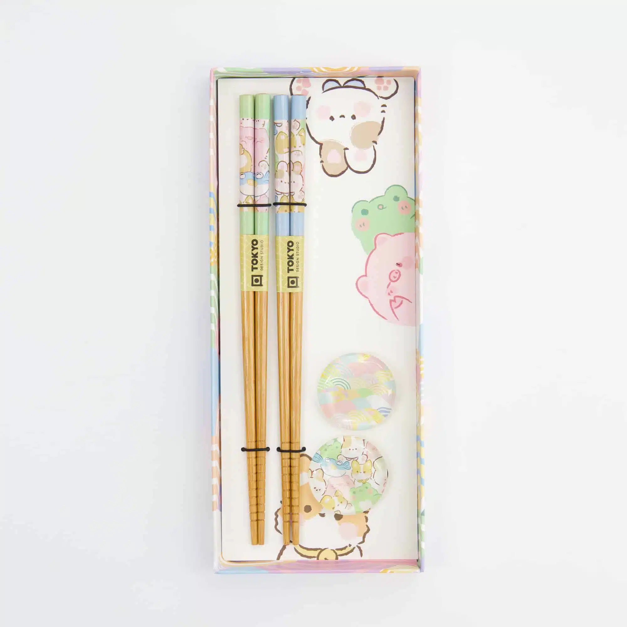 Tokyo Design Studio – Essstäbchen Set – Kawaii Tiere – 2 Paare – Bild 3