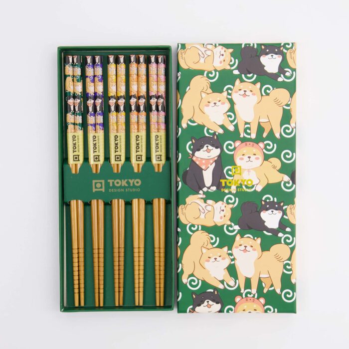 Tokyo Design Studio – Essstäbchen Geschenkset – Shiba – 5 Paare – Bild 2